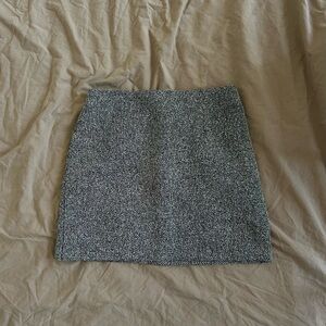 Classic Black and White Tweed Skirt